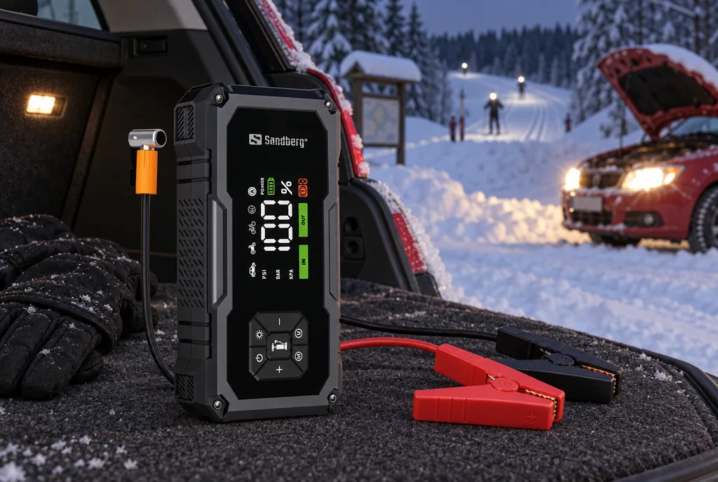 testx.se testar Sandberg Car Jumpstarter TirePump 10000: bästa med däckpump i vardagsmiljö