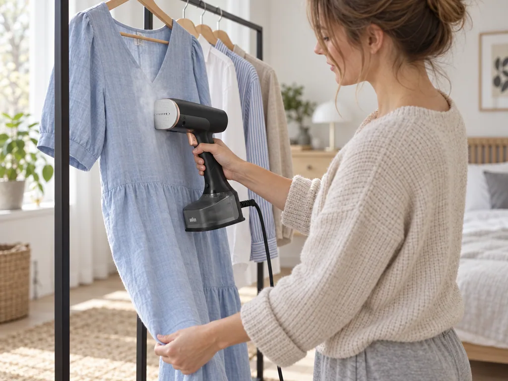 Användning steamer: Braun QuickStyle 7 Garment Steamer GS 7077 Black/Copper i vardagen