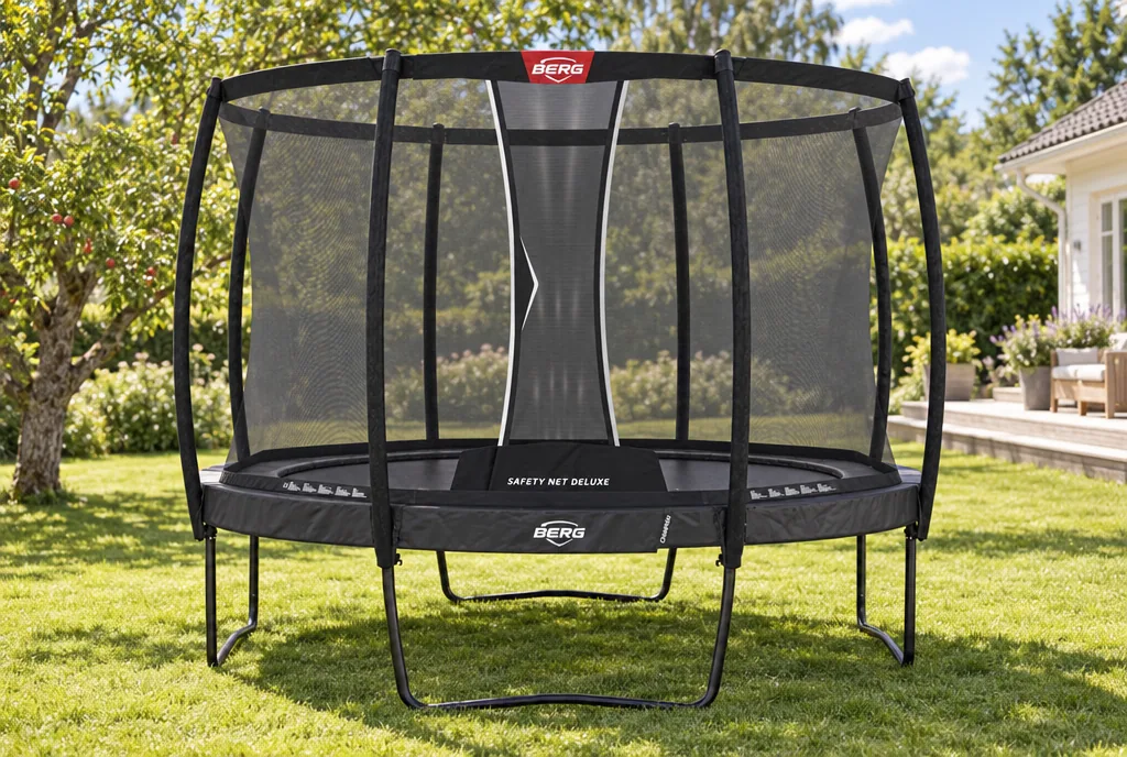 testx.se testar BERG Champion Regular 330 cm + skyddsnät Deluxe: bästa premiumvalet i vardagsmiljö