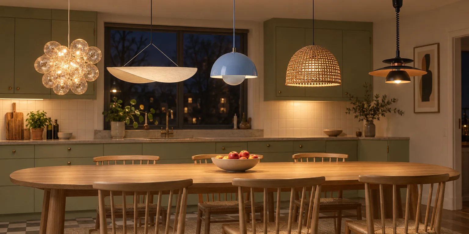 Testvinnarna från testet av taklampa: By Rydéns Gross Grande Ø62, New Works Tense Ø120, &Tradition Flowerpot VP10, PR Home Cebu Ø46, Eglo Brenda Ø43