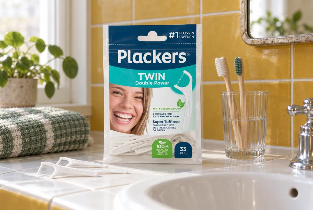 testx.se testar Plackers Twin 33-pack: tandtrådsbygel bäst i test i vardagsmiljö