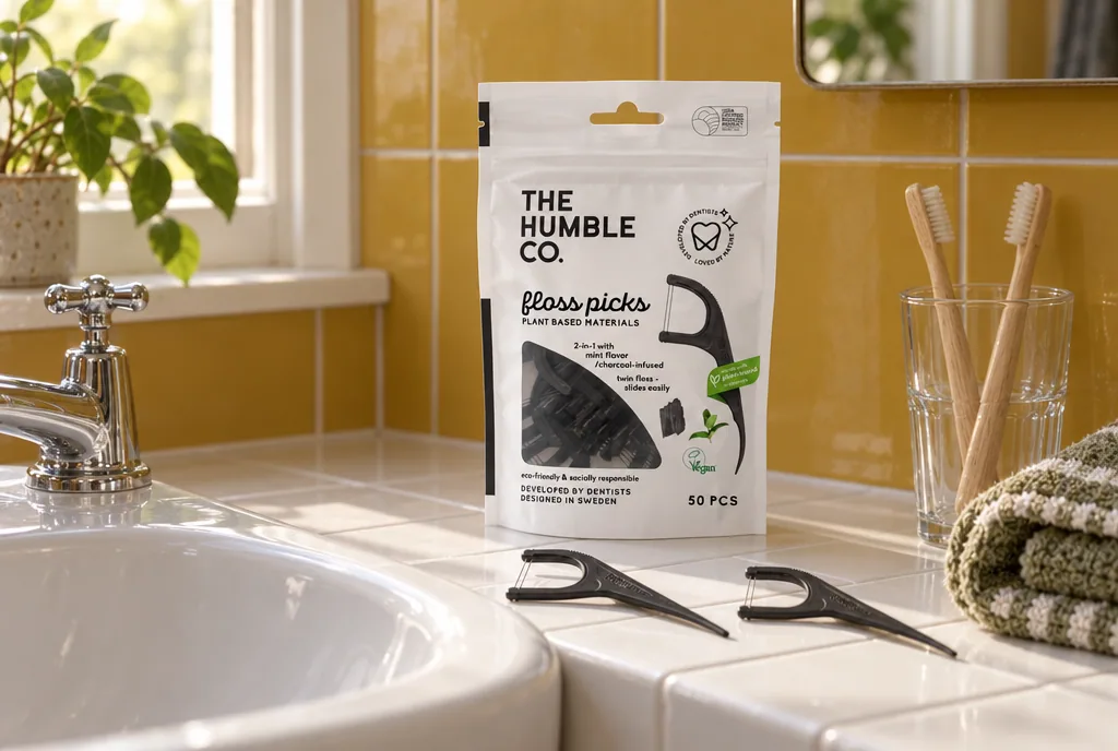 testx.se testar The Humble Co. Floss Picks Charcoal 50-pack: bästa billiga i vardagsmiljö