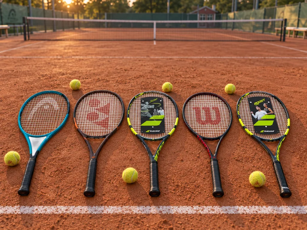 Olika sorters tennisracket: de fem testade modellerna sida vid sida