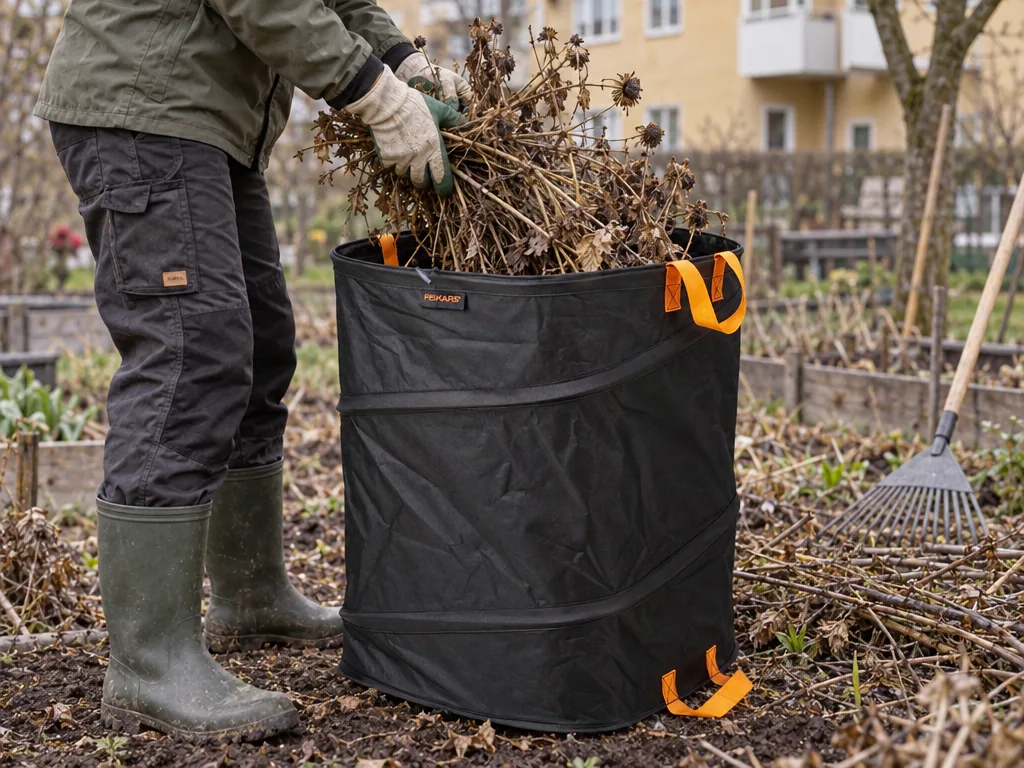 Användning trädgårdssäck: Fiskars Ergo Pop-Up M 175 l i vardagen
