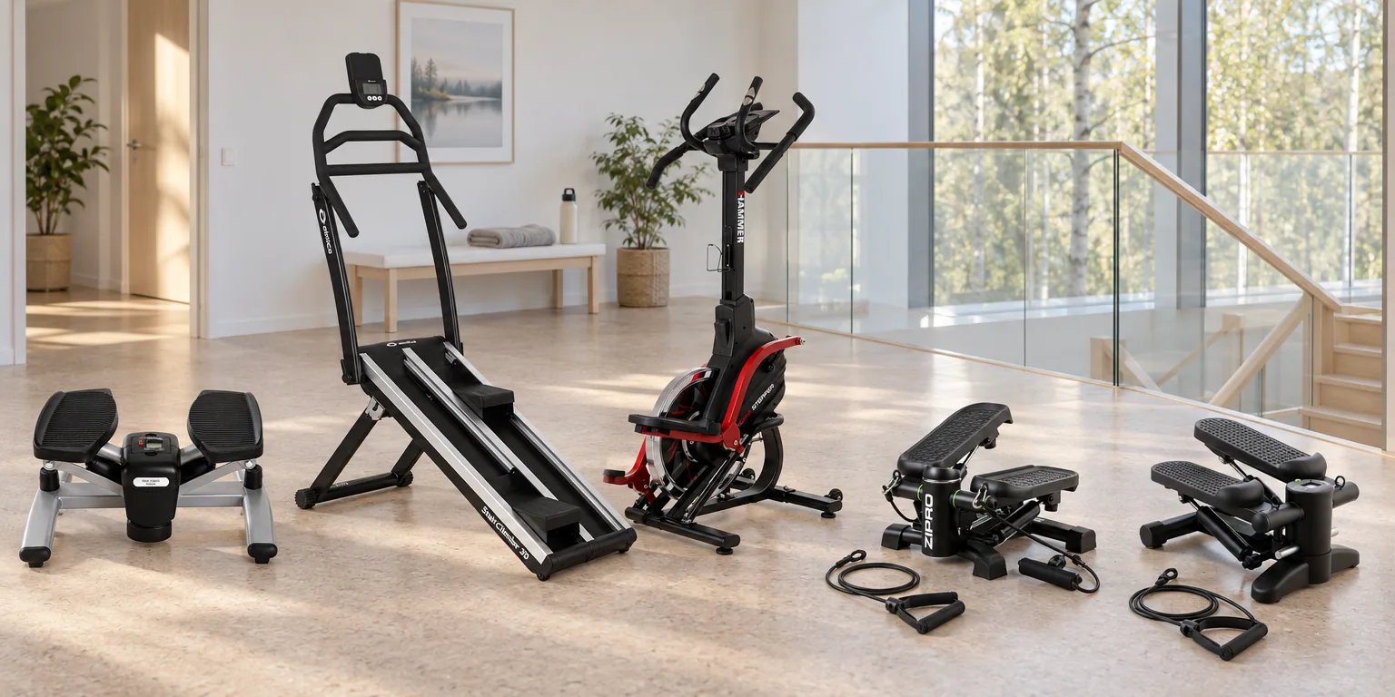 Testvinnarna från testet av trappmaskin: Abilica CoreStep 360, Abilica StairClimber 30, Hammer Cross Stepper, Zipro Roam, Tunturi Stepper med motståndsband