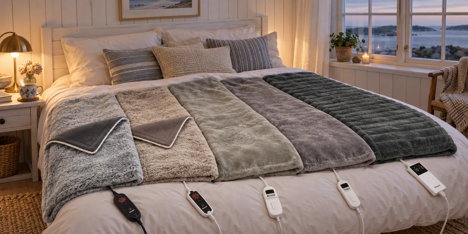 Testvinnarna från testet av värmefilt: Beurer HD 75, Beurer HD 150 XXL, Nedis PEBL140CWT, Champion VFT410, TriStar BW-4780
