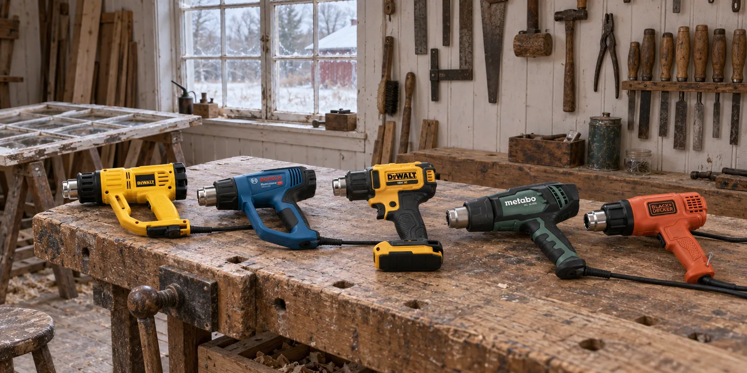 Testvinnarna från testet av varmluftspistol: Dewalt D26411, Bosch GHG 23-66 Professional, Dewalt DCE530N Solo, Metabo HG 16-500, Black & Decker KX1650
