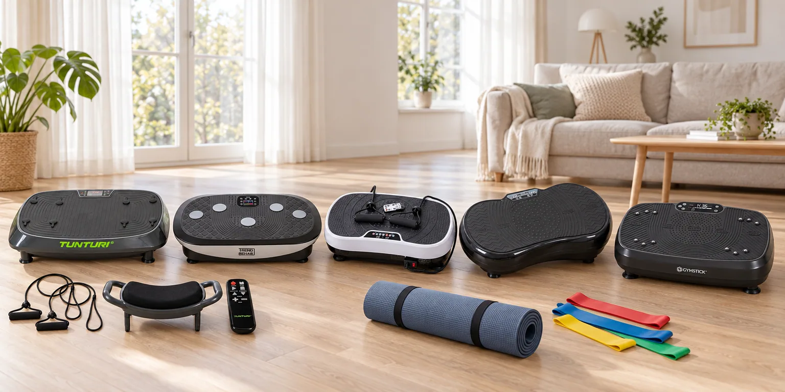Testvinnarna från testet av vibrationsplatta: Tunturi Cardio Fit V20, TrendRehab Future 3D, TrendRehab MiniPlate, Nordcore 2000, Gymstick Vi5.0