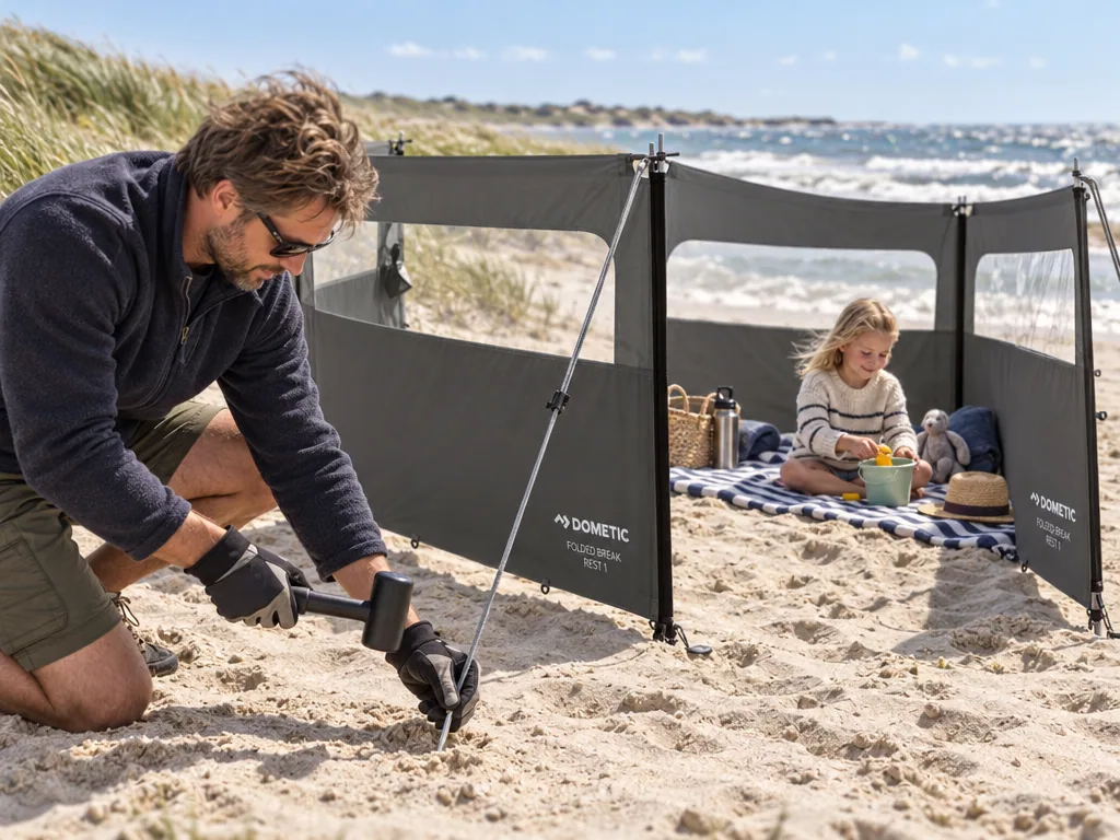 Användning vindskydd: Dometic Poled Break Rest 3 i vardagen