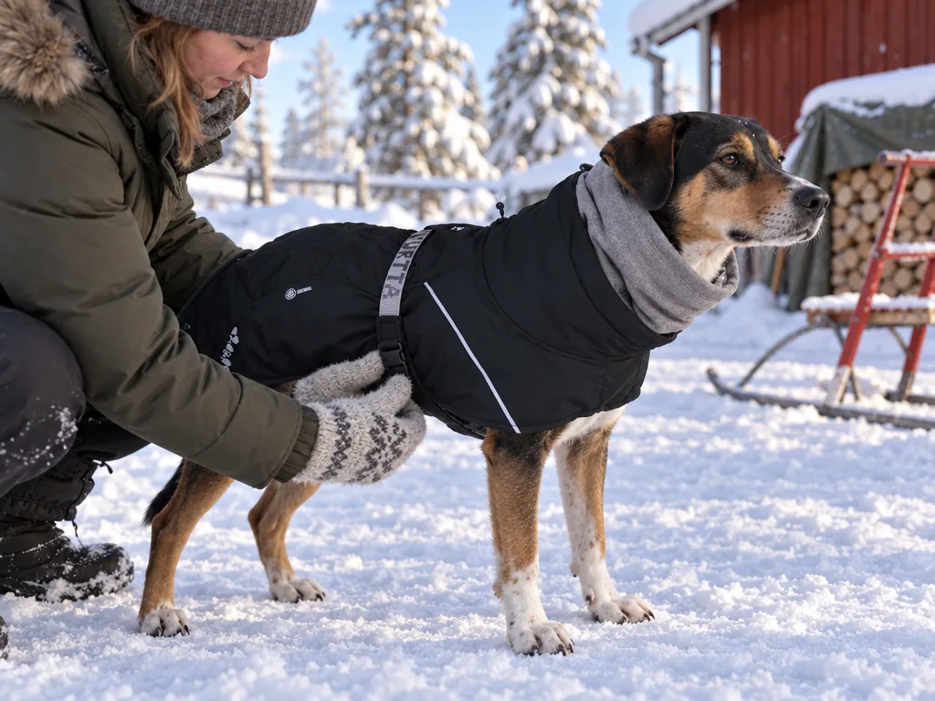 Användning vintertäcke hund: Hurtta Extreme Warmer III ECO i vardagen