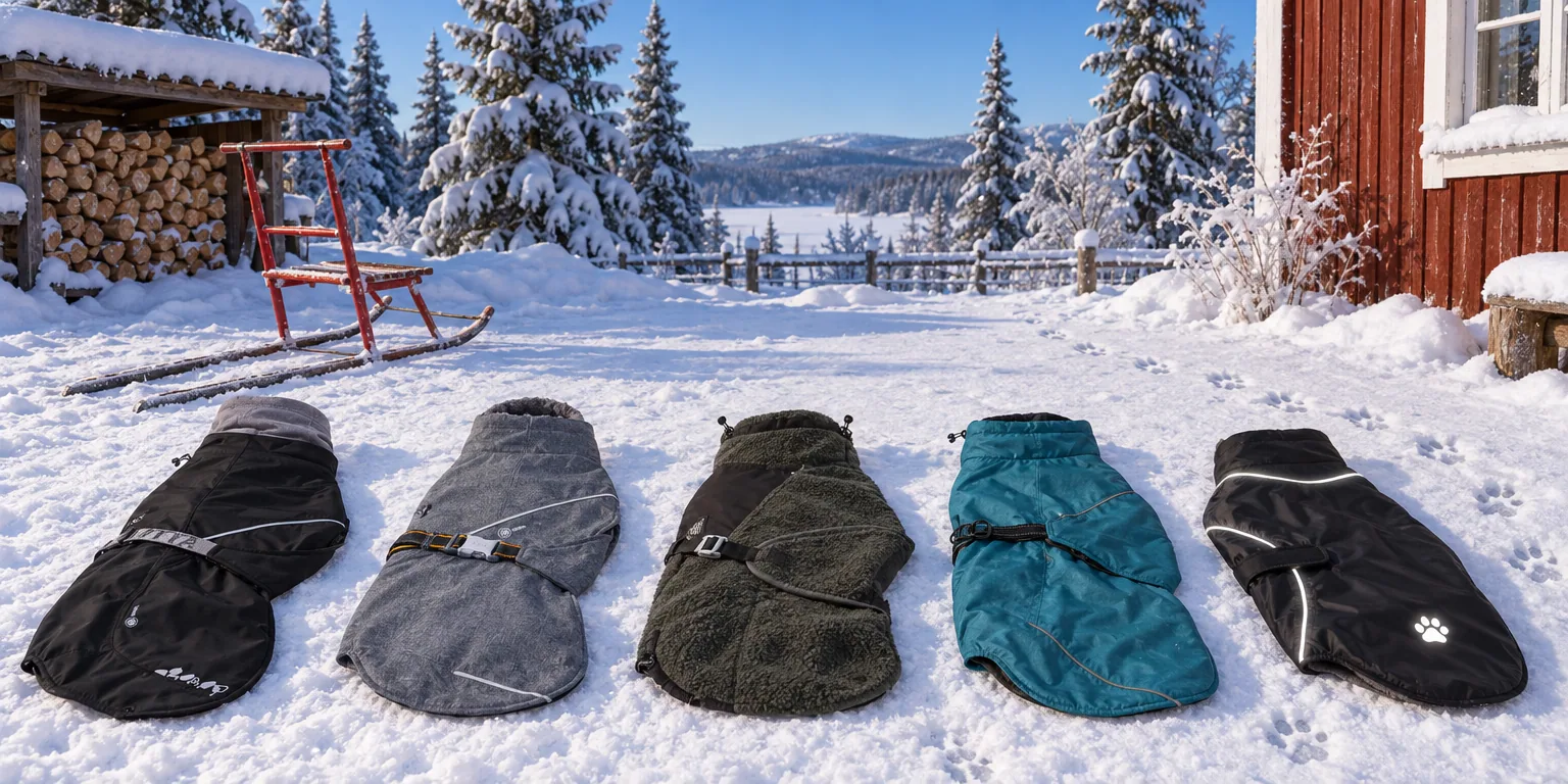 Testvinnarna från testet av vintertäcke hund: Hurtta Extreme Warmer III ECO, Hurtta Expedition Parka II, Non-Stop Dogwear Wool Jacket, Dogman Vintertäcke Pom, Trixie Orléans