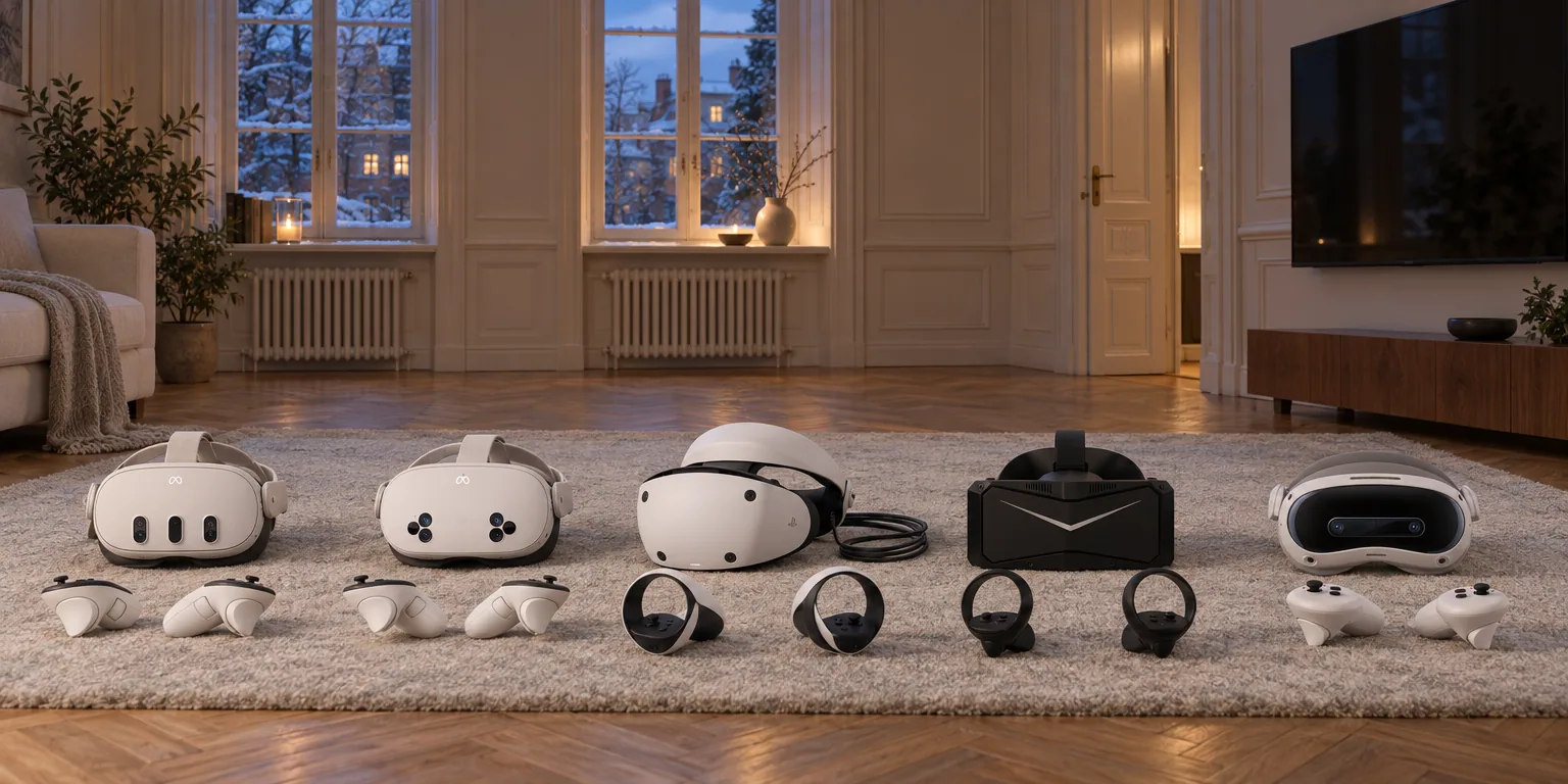 Testvinnarna från testet av VR-glasögon: Meta Quest 3 512 GB, Meta Quest 3S 128 GB, Sony PlayStation VR2, Pimax Crystal Light, Pico 4 Ultra