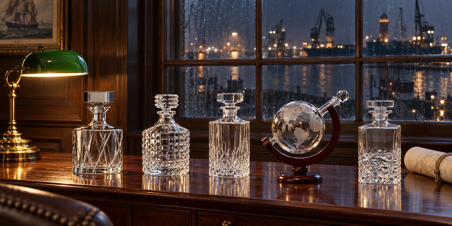 Testvinnarna från testet av whiskeykaraff: Orrefors City 95 cl, Nachtmann Punk whiskyset, Dorre Vide whiskeyset, MikaMax Globe Decanter Set, Luigi Bormioli Mixology Textures