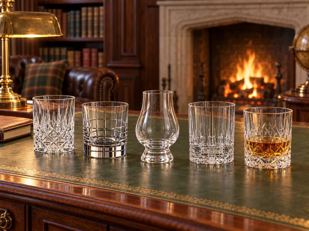 Olika sorters whiskyglas: de fem testade modellerna sida vid sida