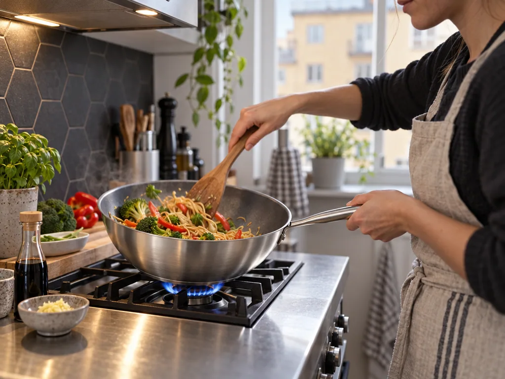 Användning wokpanna: Fiskars All Steel 28 cm i vardagen