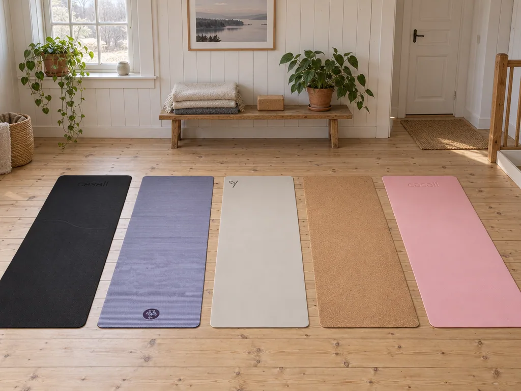 Olika sorters yogamatta: de fem testade modellerna sida vid sida
