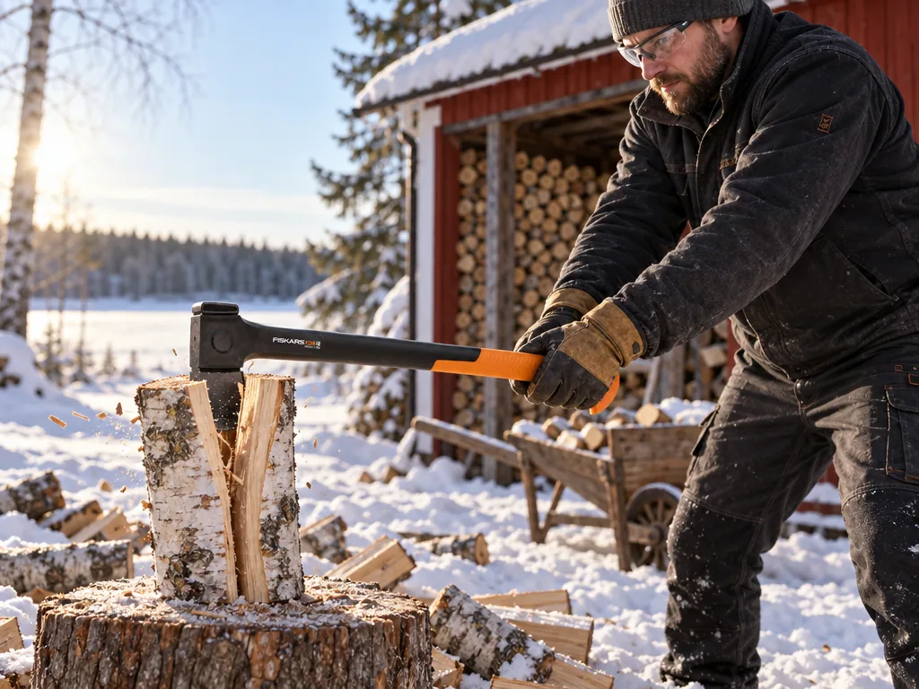 Användning yxa: Fiskars X-series X24 M i vardagen