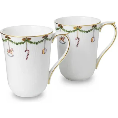 Royal Copenhagen Star Fluted Christmas mugg 2-pack