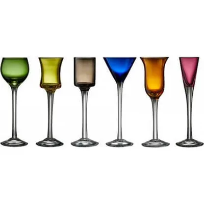 Lyngby Glas färgade på fot 6-pack
