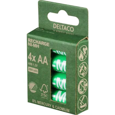 Deltaco AA 2500 mAh 4-pack