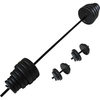 Tunturi Hantel- och skivstångsset 50 kg